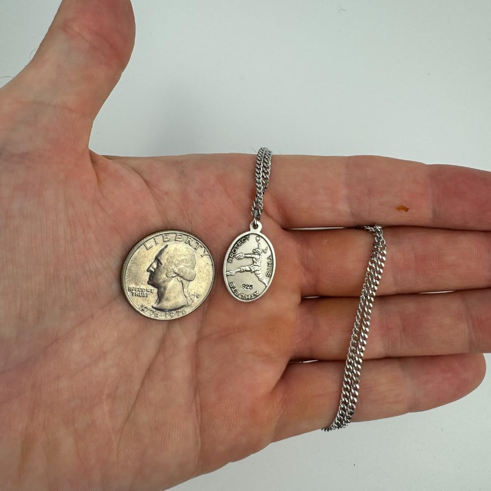 Everlasting Light Jewelry .925 Sterling Silver Girl's Saint Sebastian Sports Athlete Protection Christian Medal Pendant 