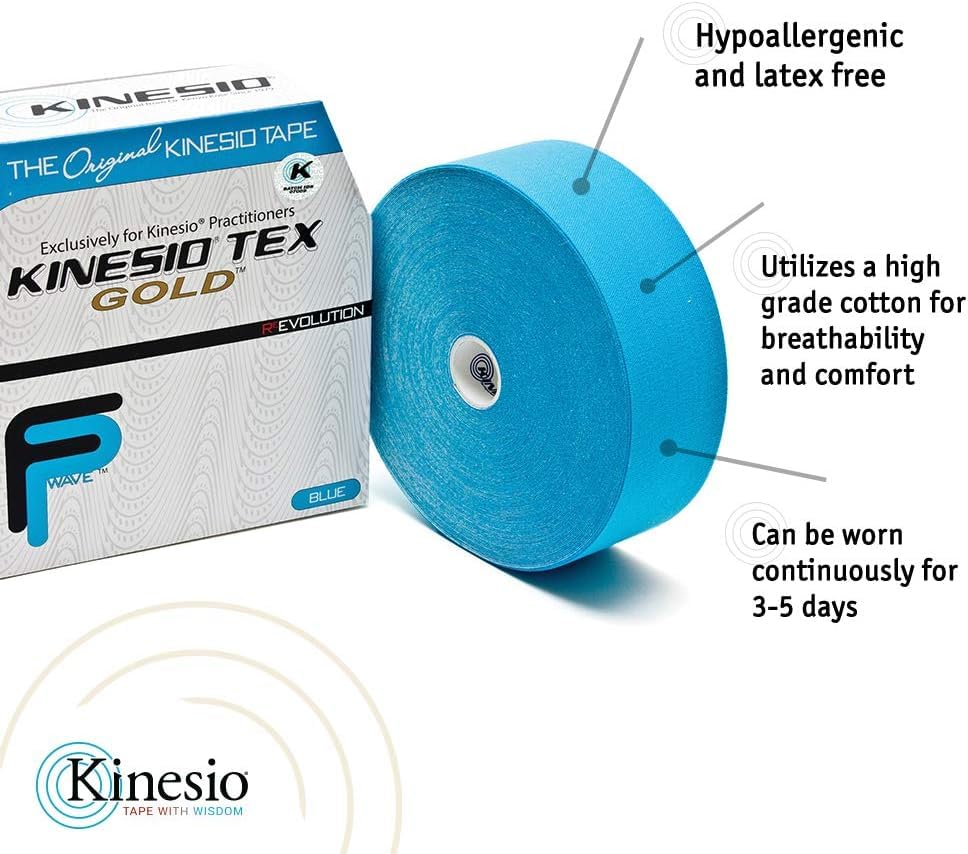 2" Kinesio® Tex Gold W/R Black FP Bulk - Product Imagery