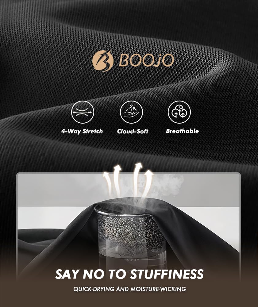 BOOJO 7 Pack Workout Shirts for Men Gym Athletic Short Sleeve Quick Dry T-Shirts – 2-heather Black*7, Chest (in) Waist (