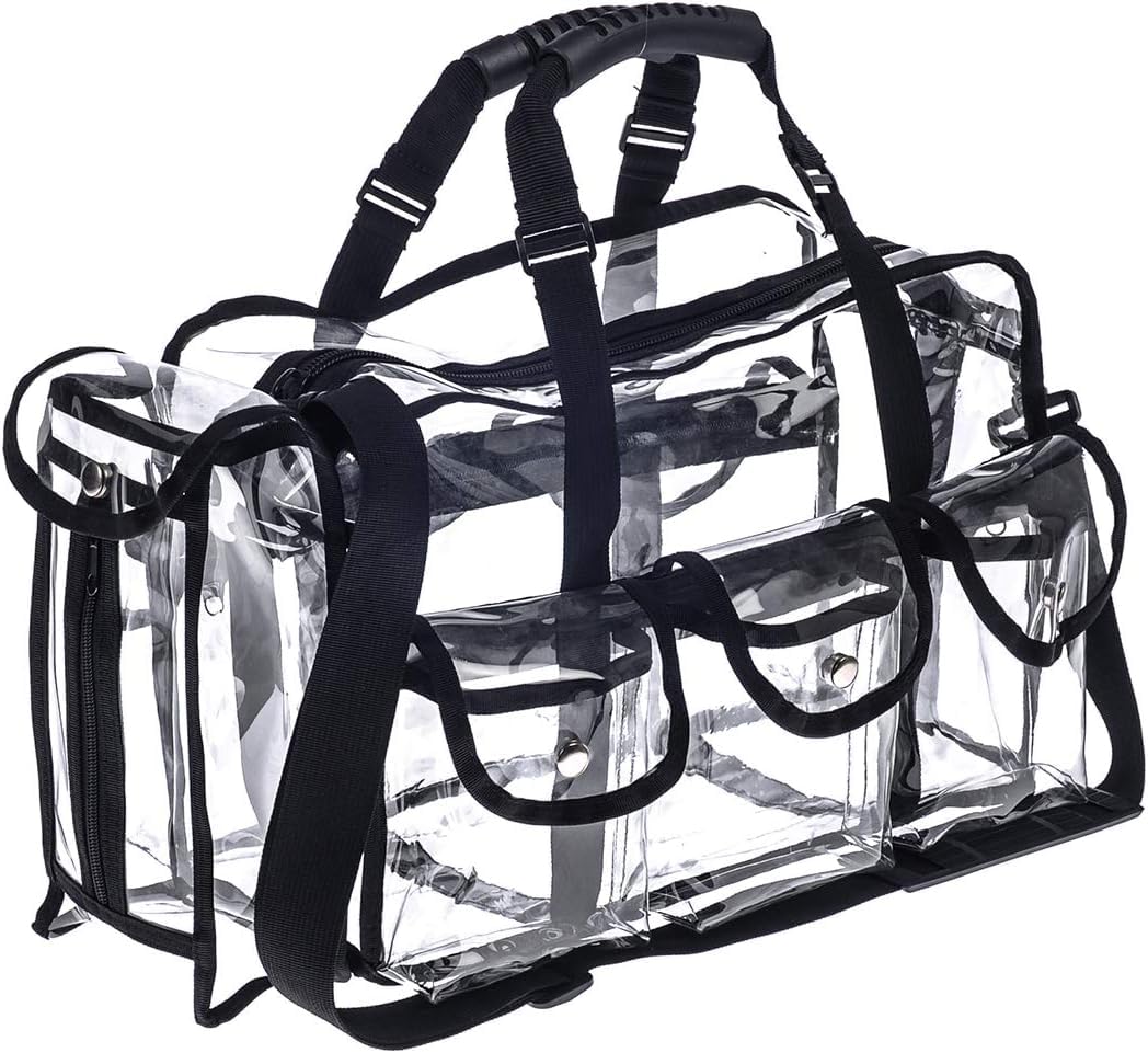 Jula Vance Professional Clear PVC Makeup Kits Organizer Make up Set Bag MUA Carry All Artist Transparent Vinyl Travel Co