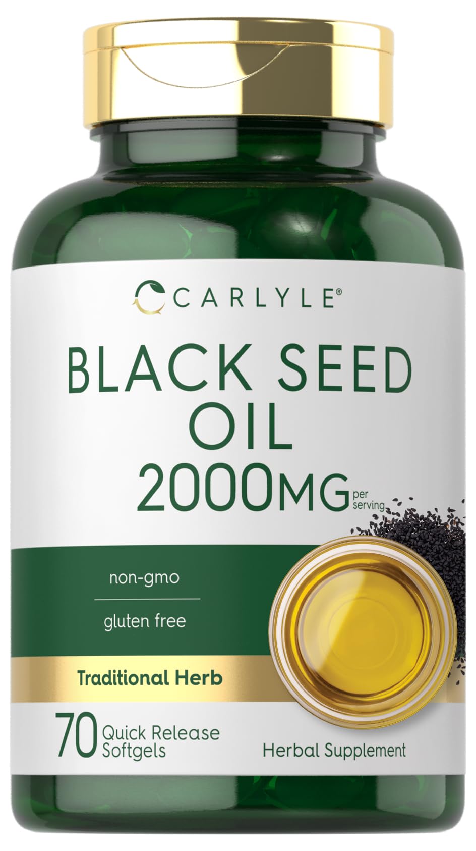 Carlyle Black Seed Oil Softgel Capsules | 2000mg | 70 Pills