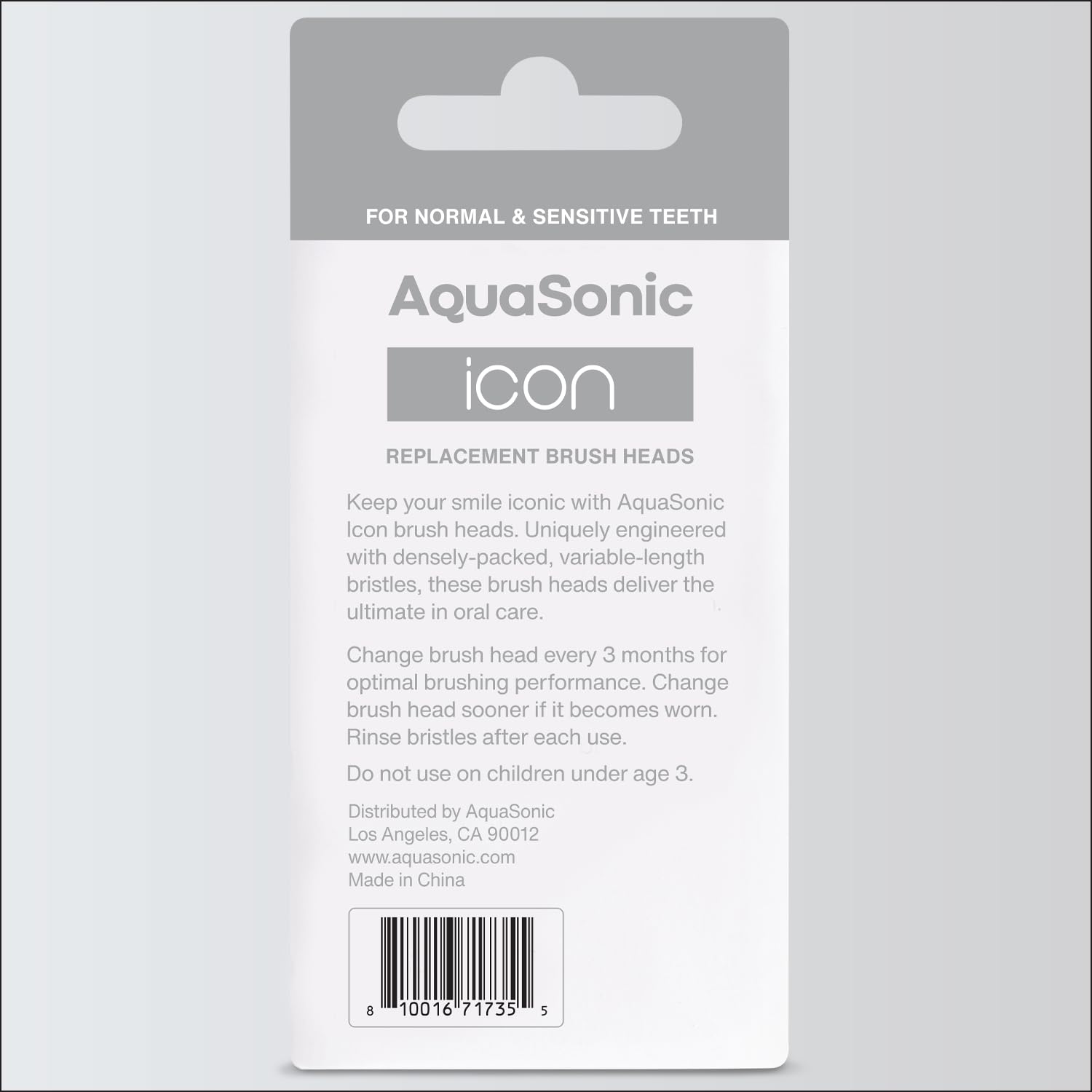 Aquasonic AquaSonic Icon replacement toothbrush heads in a 2-pack, Pearl color, compatible with AquaSonic electric toothbrushes.