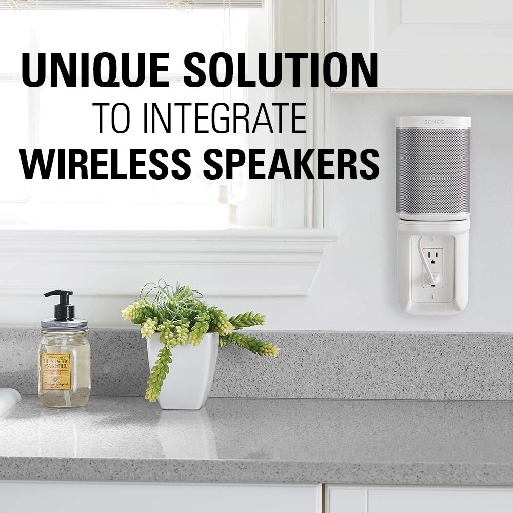 Sanus Outlet Shelf Speaker Mount - Heavy Duty Shelf Holds Devices up to 10 lbs - DIY Install Works with Both Standard & 