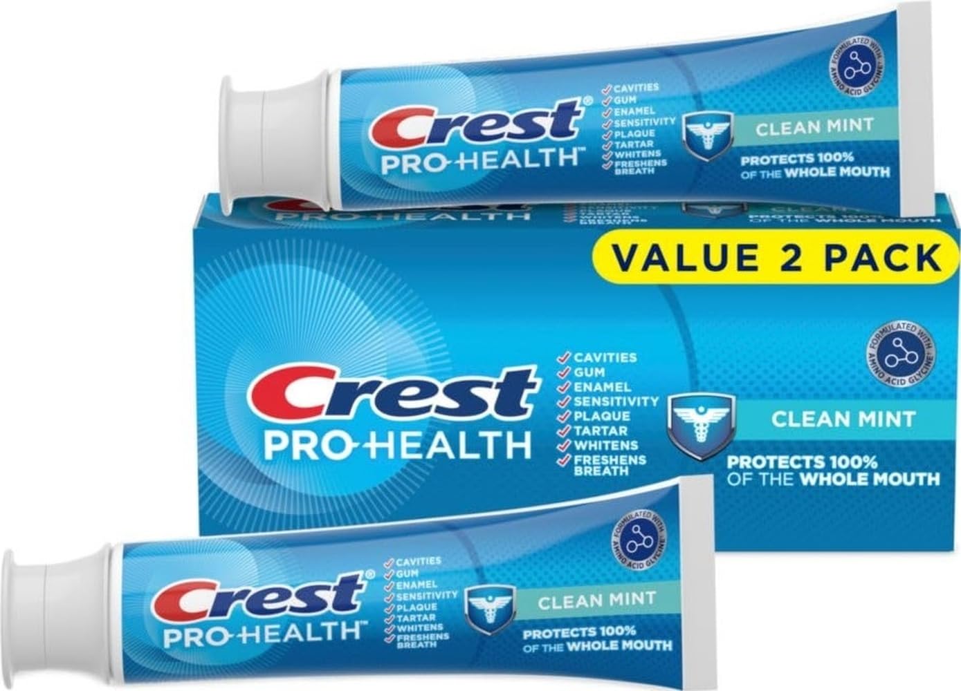 Crest Pro-Health Clean Mint Toothpaste (4.3oz) Twin Pack - Product Imagery