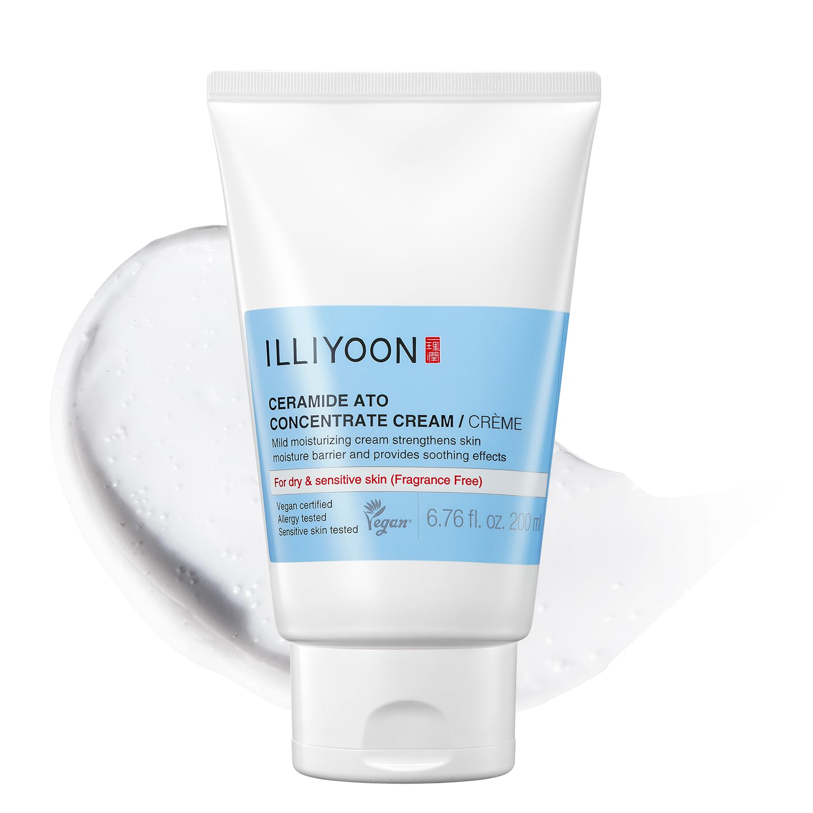 Illiyoon Ceramide Ato Concentrate Cream moisturizer for face and body, with gentle formula for dry, sensitive skin and infants.