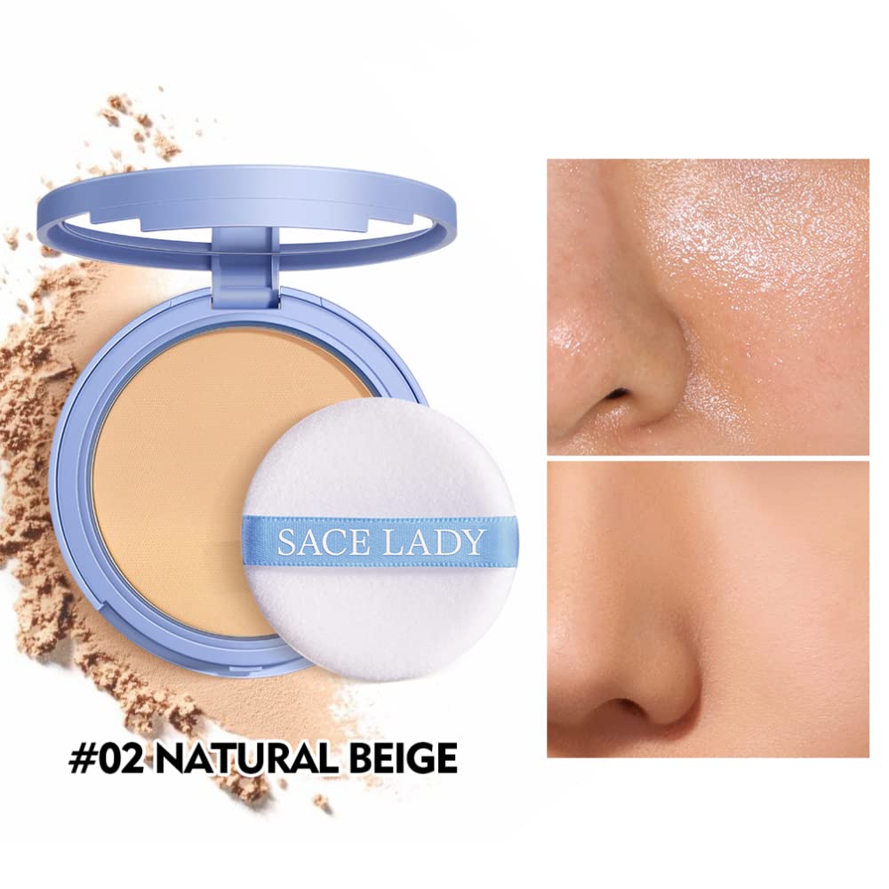 SACE LADY 2Pcs Face Make Up Set, Foundation and Oil Control Pressed Powder – close-up detail in 2 pack
