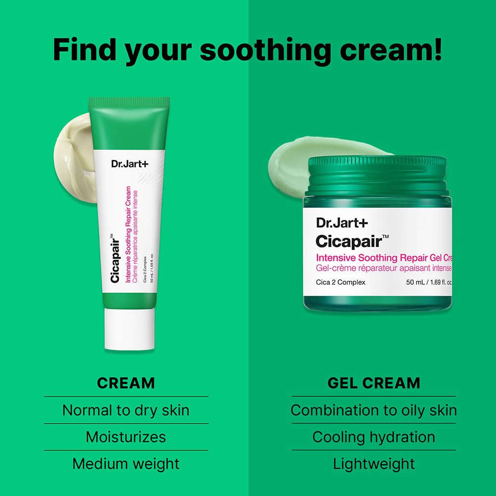 Dr.Jart+ Cicapair Sensitive Skin Korean Face Moisturizer for Redness and Barrier Repair with Centella Asiatica | Korean 