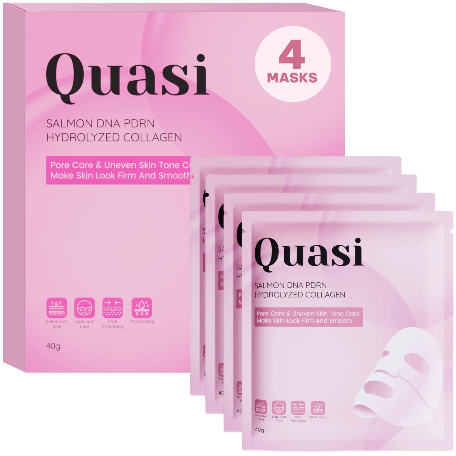 Quasi Salmon PDRN Collagen Mask – Korean Skin care Gel Face Mask - Product Imagery
