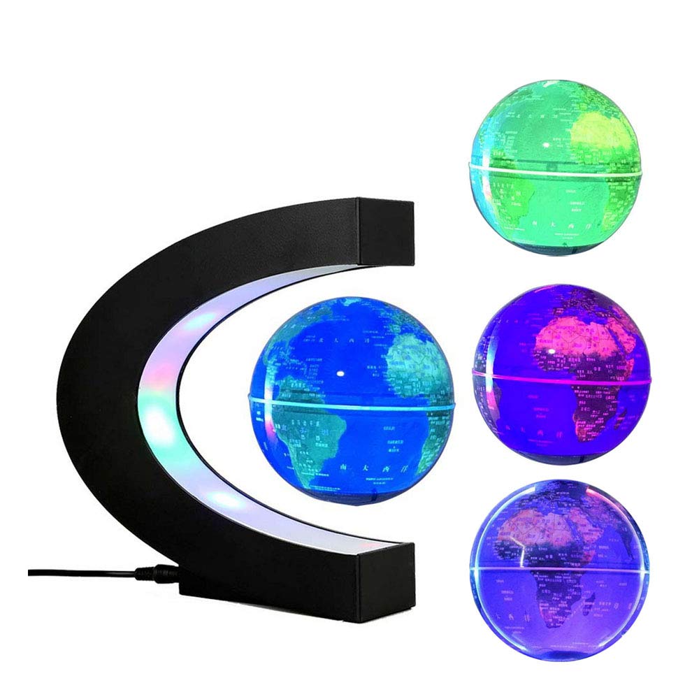 Office Desk Lamp Multi-Color Changing Floating Levitating Light Decoration FUZADEL Magnetic Levitation Floating World Ma