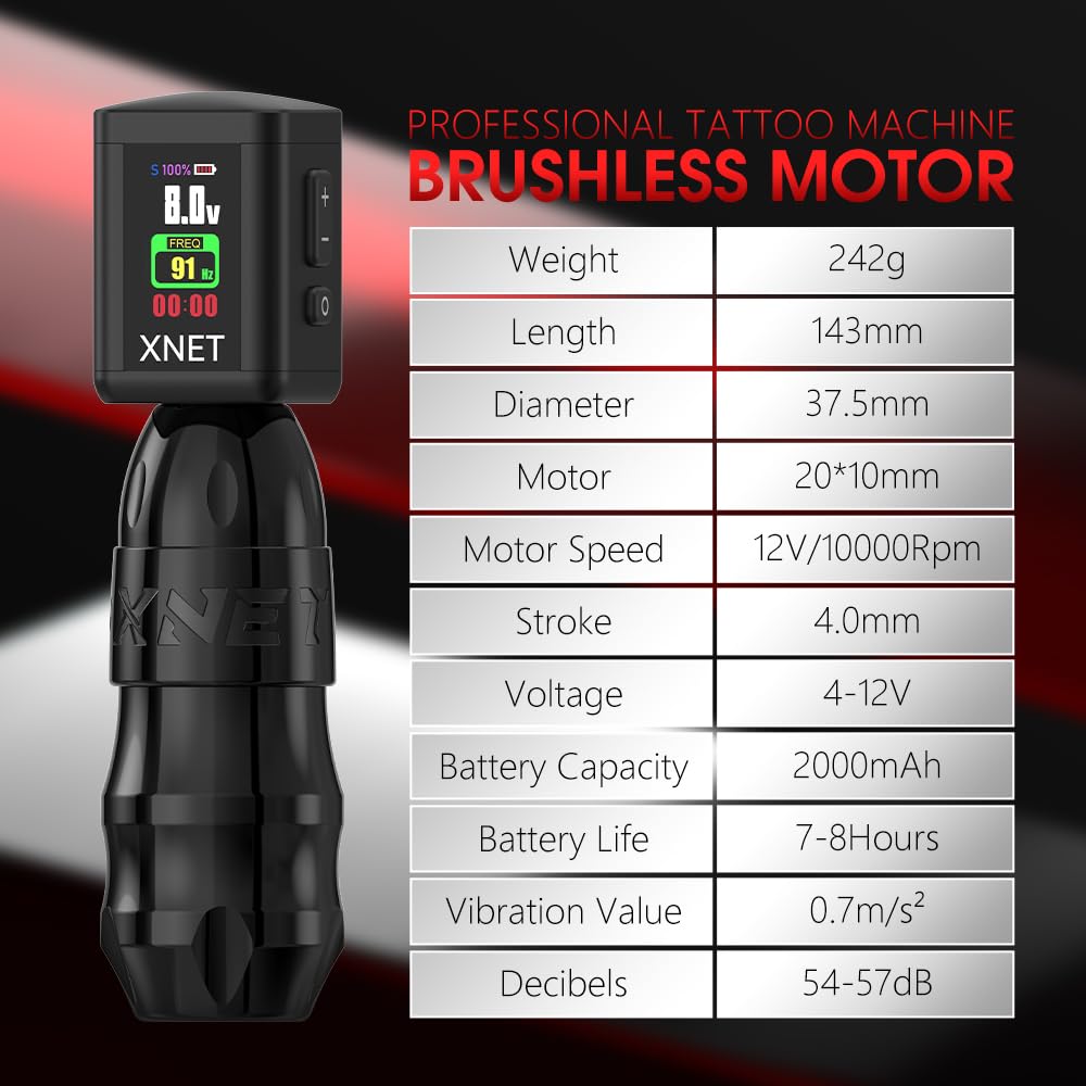 Xnet Sita Wireless Tattoo Gun with Lupo 2000mAh 1500mAh - XNET Official Imagery - 3