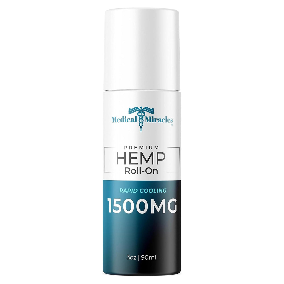 Medical Miracles Hemp Roll-On 1,500mg, 3 fl oz – Non-Greasy Topical Body Oil with a Cooling Feel – Roller Ball Applicato
