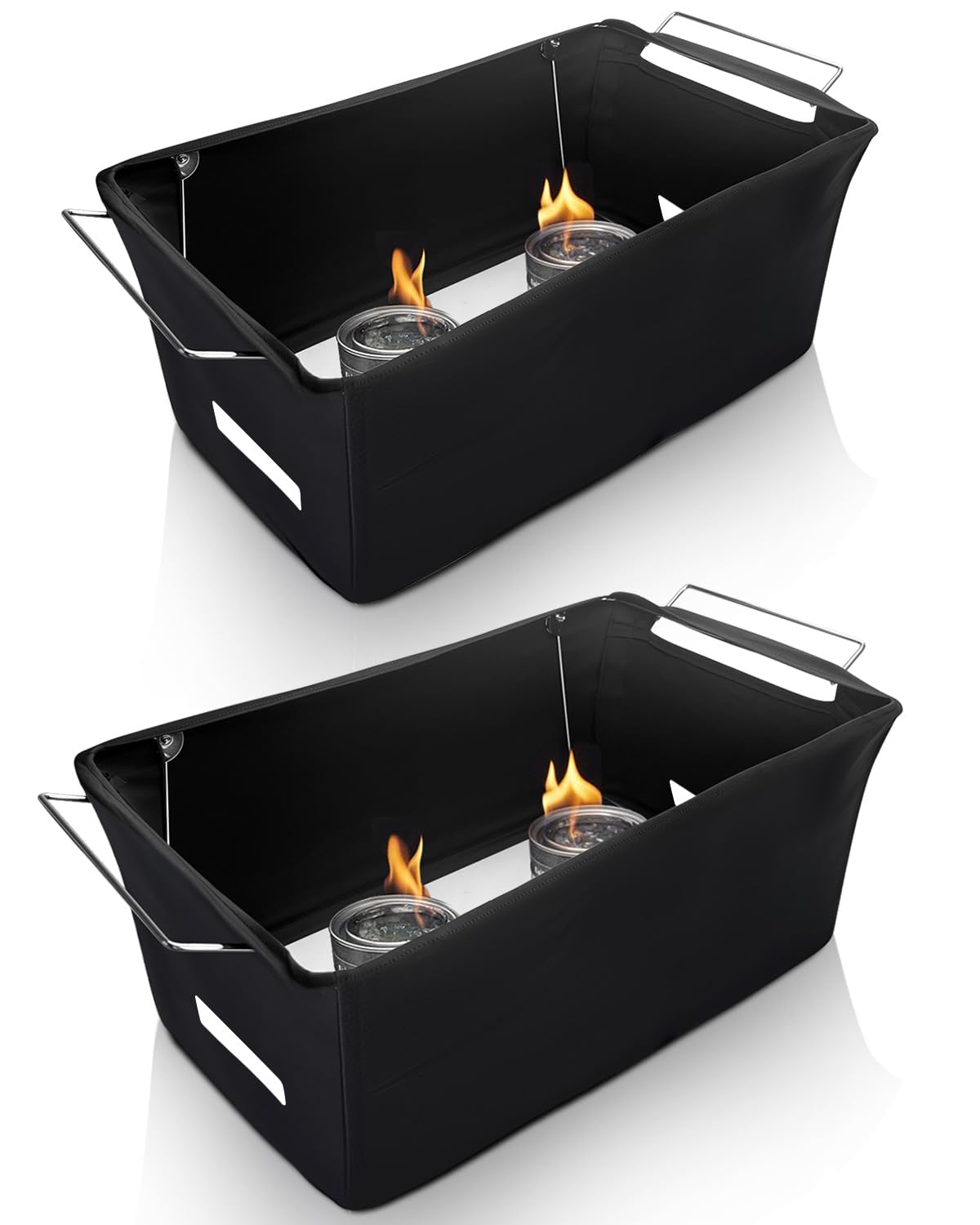 Peurif Chafer Wind Guard 4-Pack, Flame Retardant Fabric Cover for Buffet Food Warmers, Catering Events – back view and s
