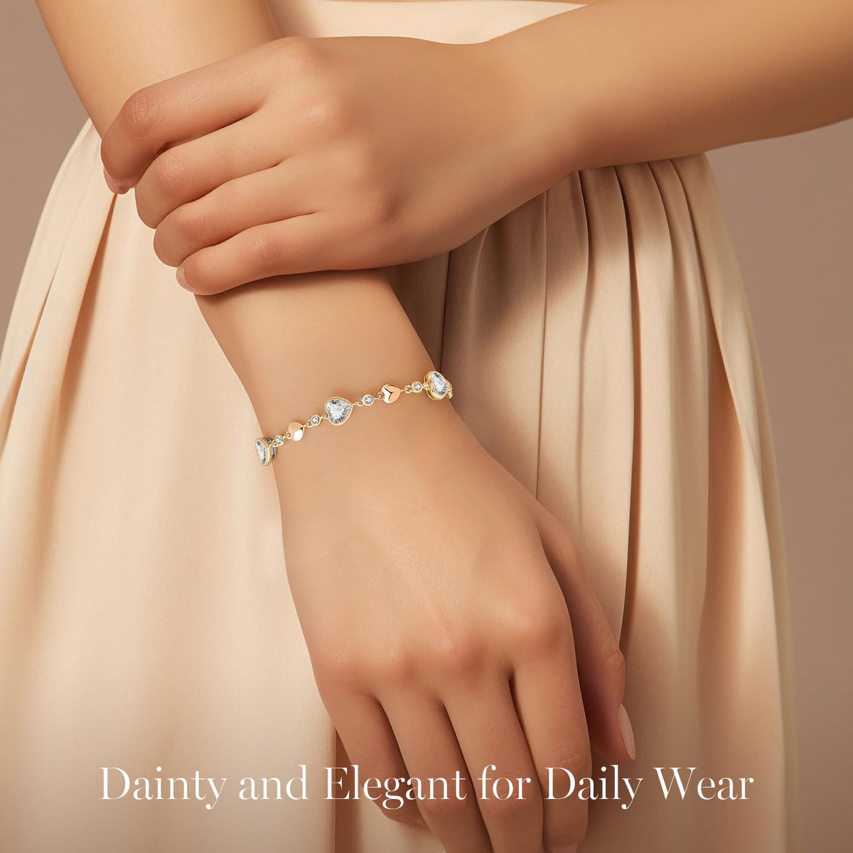 925 Sterling Silver Birthstone Heart Bracelet Jewelry Gift - LOUISA SECRET Official Imagery - 5