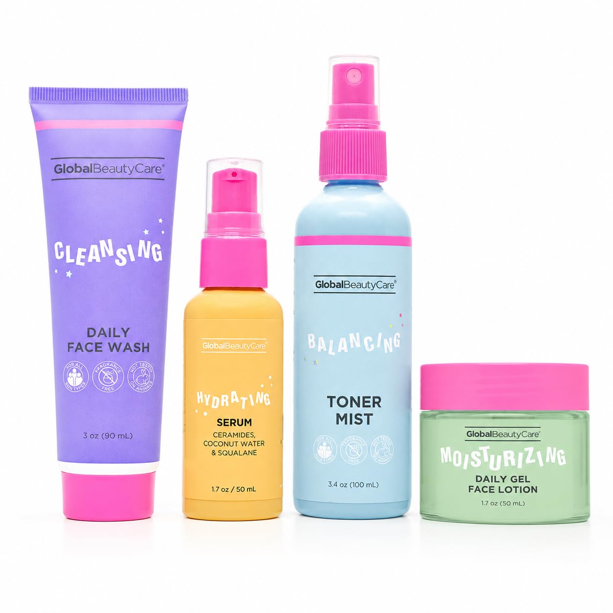 Global Beauty Care Youthful Daily Hydrating Skin Care Routine - Product Imagery