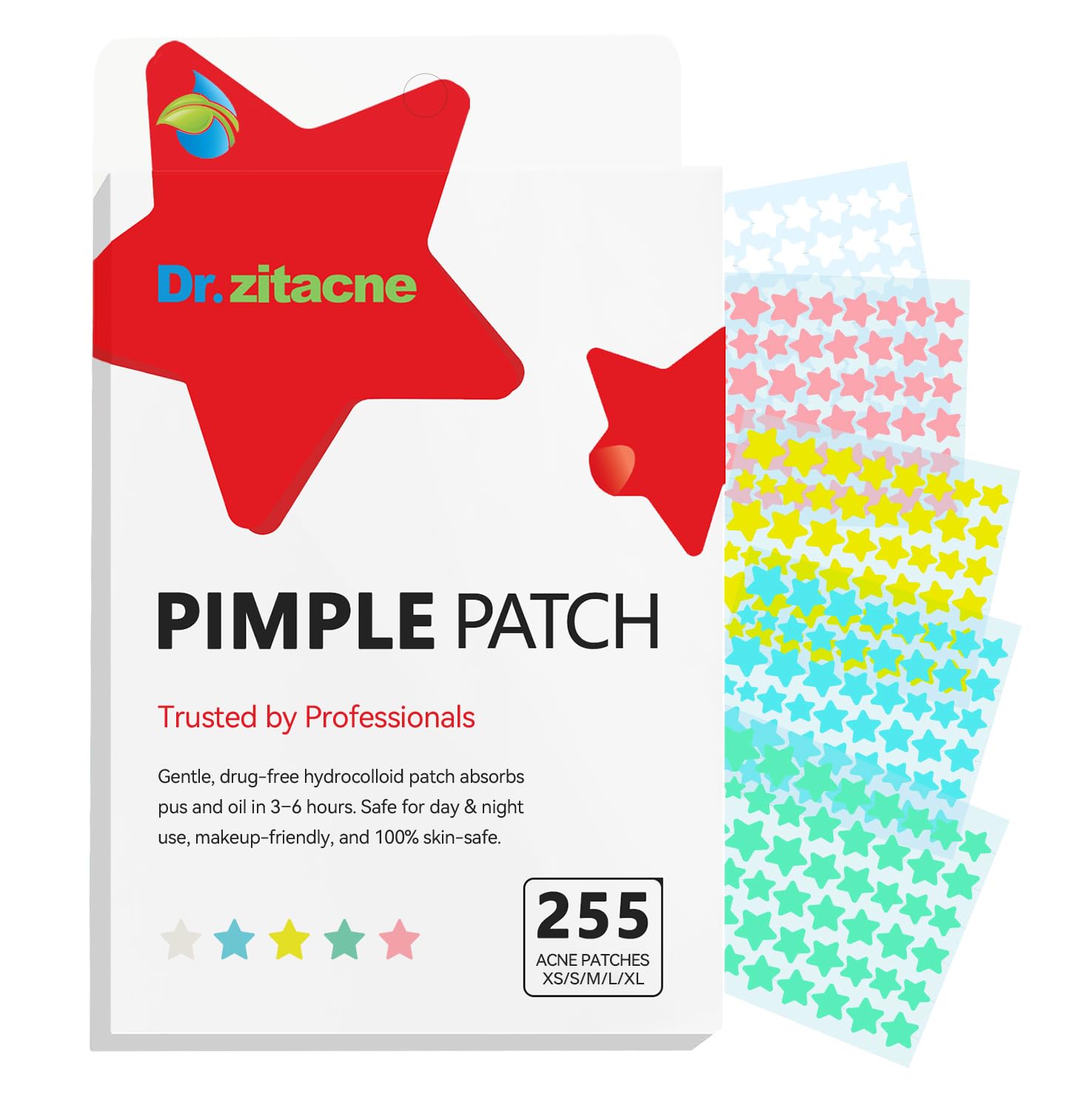 Dr. Zitacne Pimple Patches for Face, Star Hydrocolloid Acne - Product Imagery