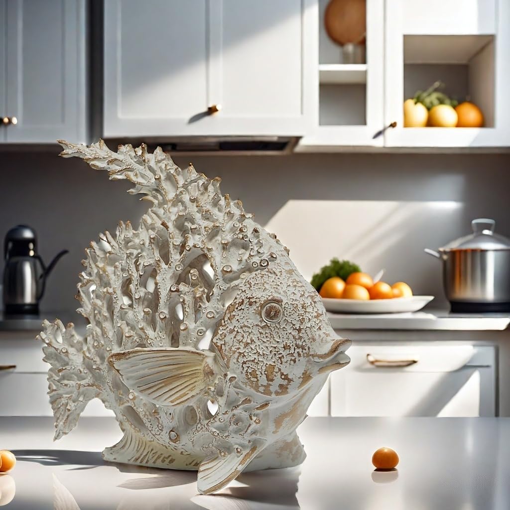 VVGIFTS Beach Coastal Coral Reef Angelfish Home Office Bathroom Decor Gift – close-up detail