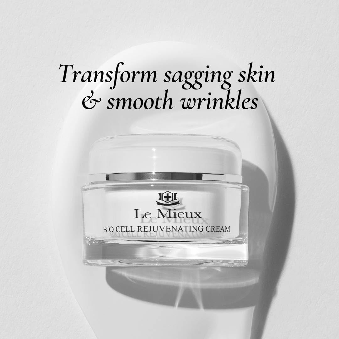 Le Mieux Bio Cell Rejuvenating Cream - Triple Peptide Facial Moisturizer with Hyaluronic Acid, Squalane & Rose Hip, Nigh