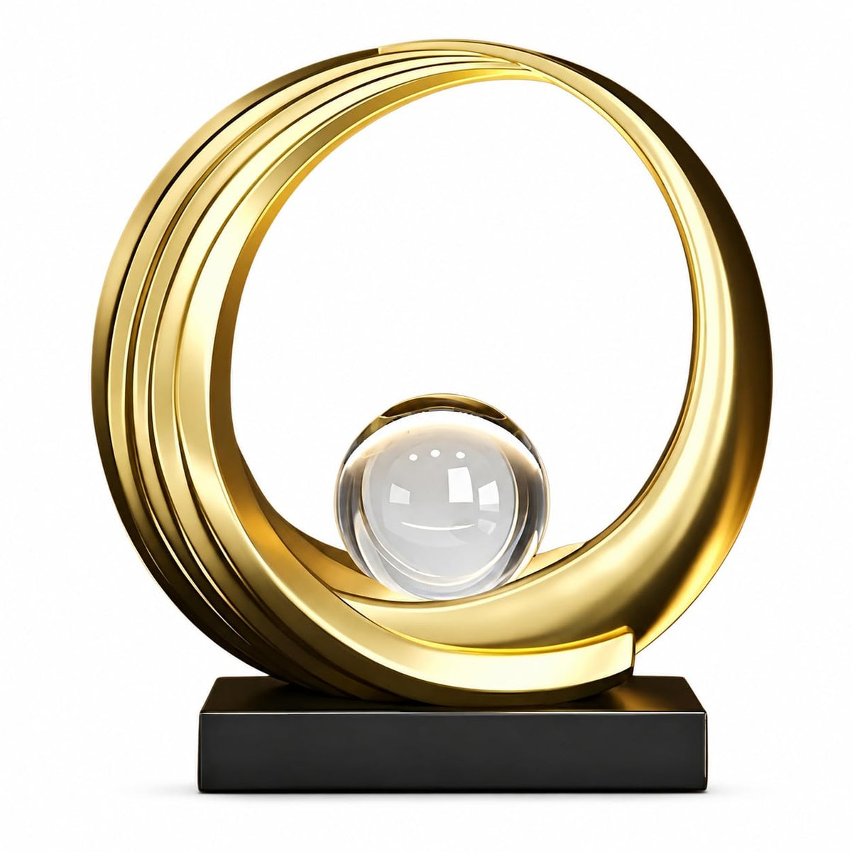 AWNR Modern Abstract Art Sculpture Living Room Aesthetic Decor – Gold, Resin