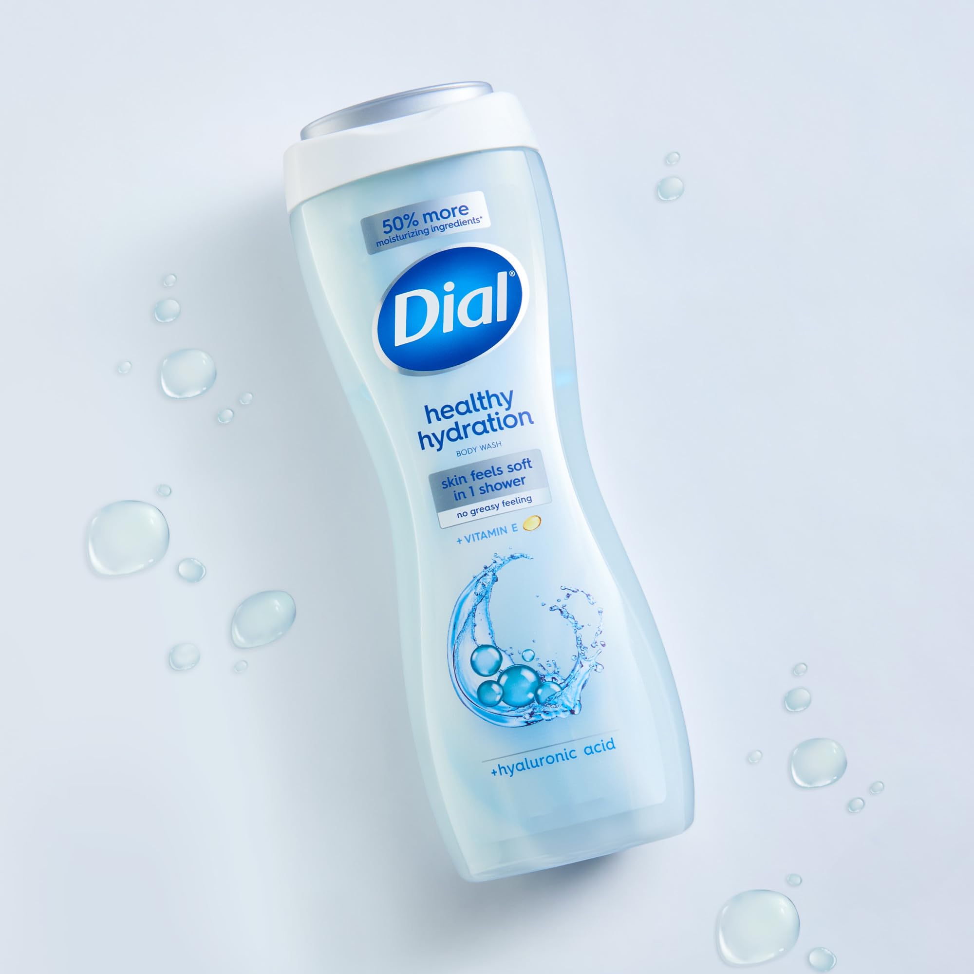 Dial Healthy Hydration Body Wash, Hyaluronic Acid, Vitamin E, 16oz, 4-Pack