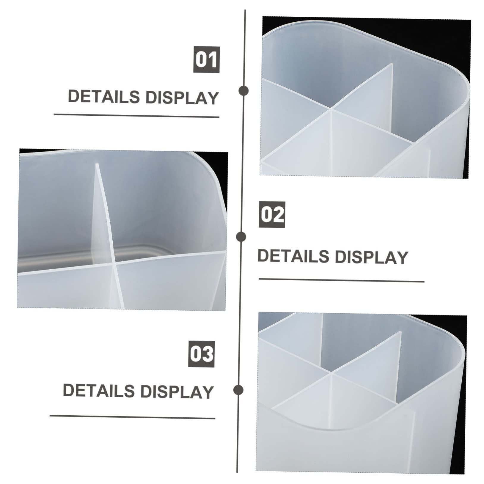 White PAMINGONO nail art tools caddy with six slots, perfect for organizing nail pens, brushes, and decor on a desktop.