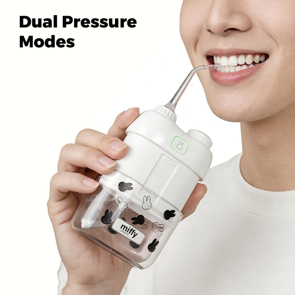MIPOW x Miffy Brush GO i4 Electric Toothbrush & Mini Water Flosser Combo - Slim Rechargeable, Ceramic Dock, Travel Case,