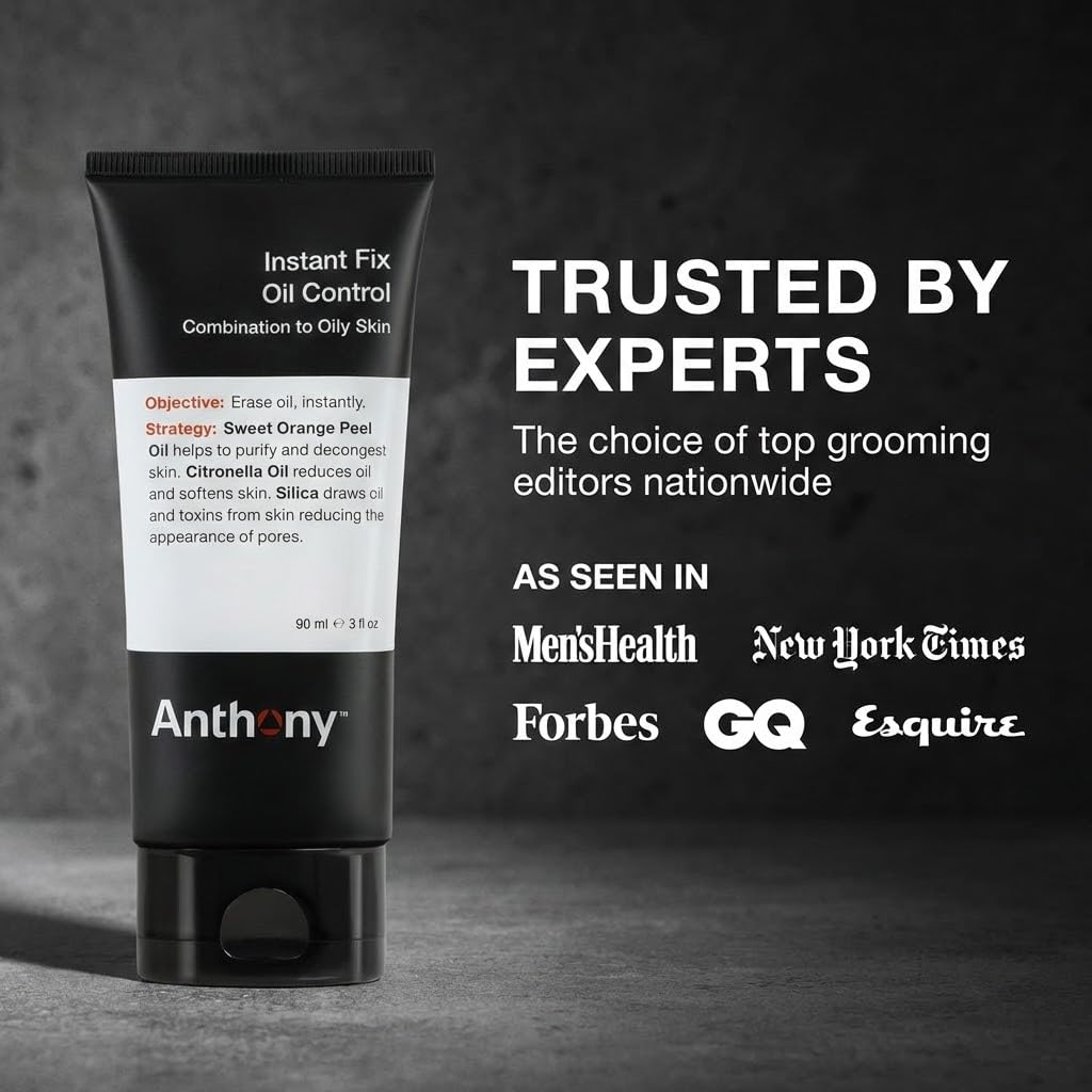 Anthony Instant Fix Oil Control for Men – Mattifying Lotion for Oily Skin – Moisturizer and Pore Minimizer Instantly Eli