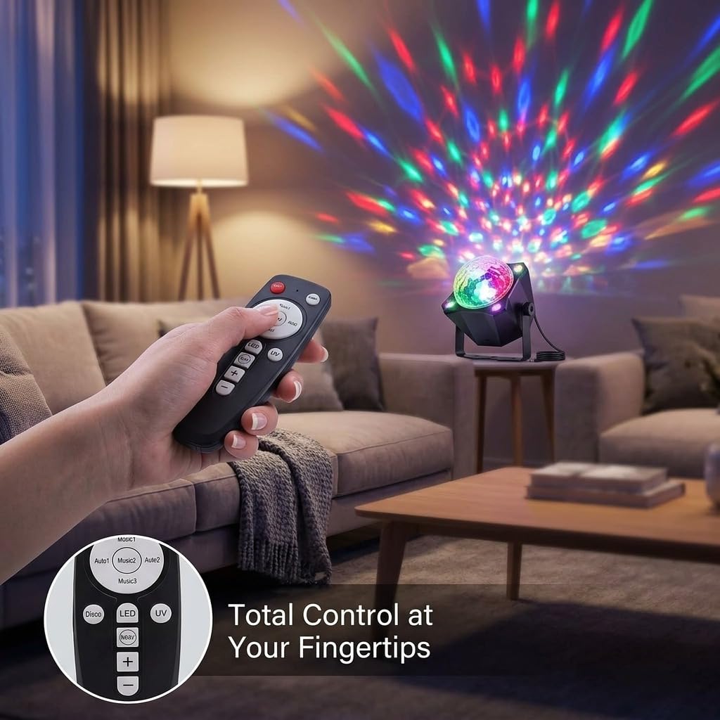 XINGCHAOMING Party Lights Disco Ball Light, LED 6 Color – packaging and label