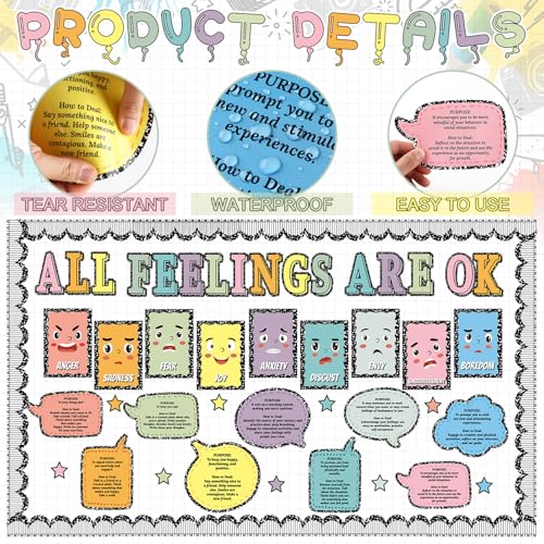 Engrowtic 59 Pcs School Counselor Mental Health Bulletin Board - Product Imagery