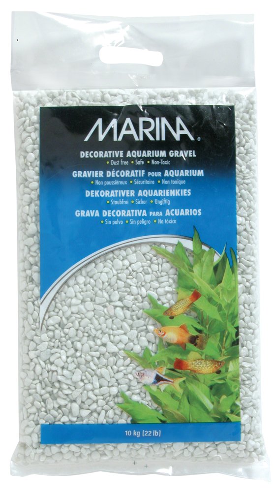 Marina Decorative Aquarium Gravel White 10kg – White, 10kg