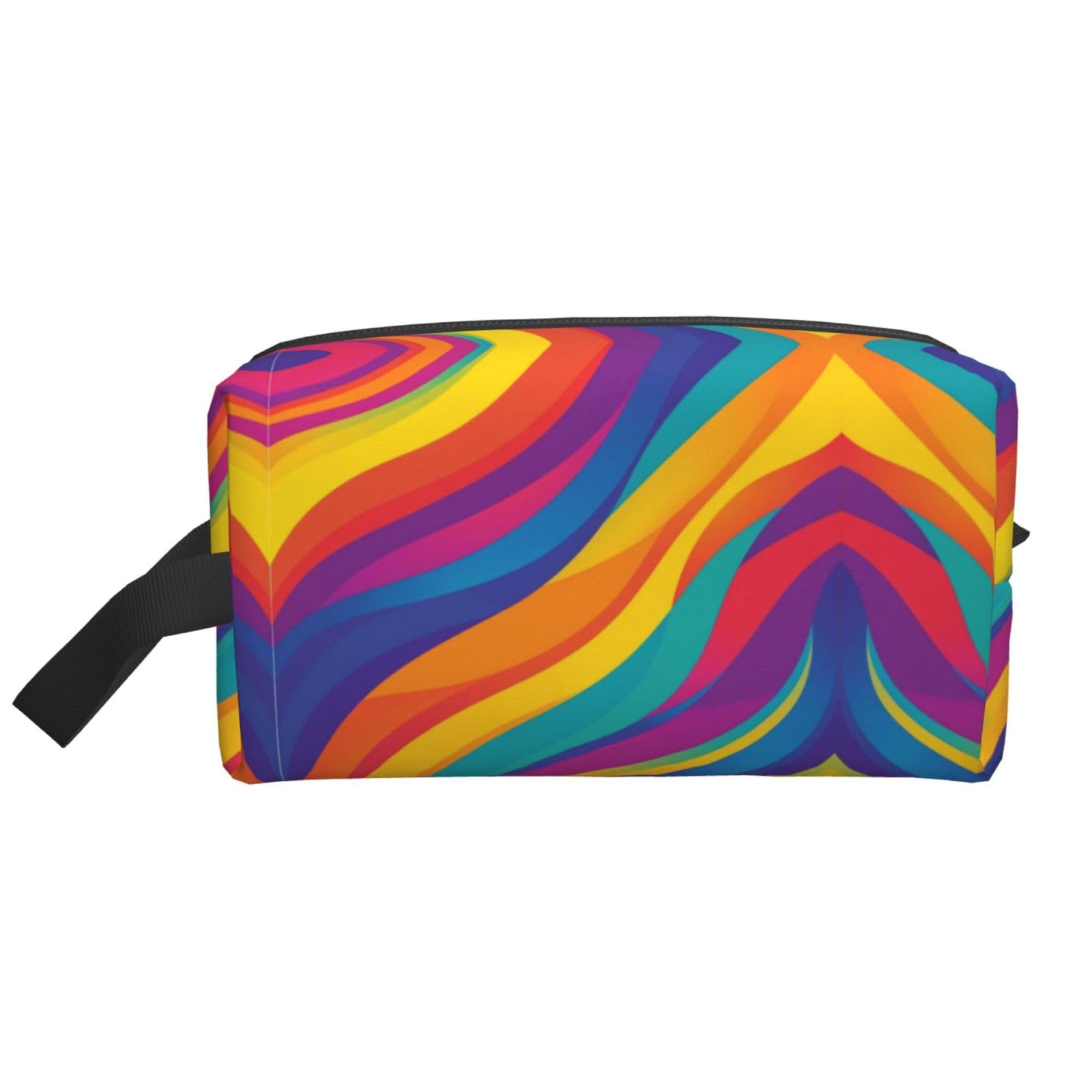 SXZVVBN colorful textured travel toiletry bag with large capacity, durable Oxford cloth makeup organizer and cosmetic pouch.