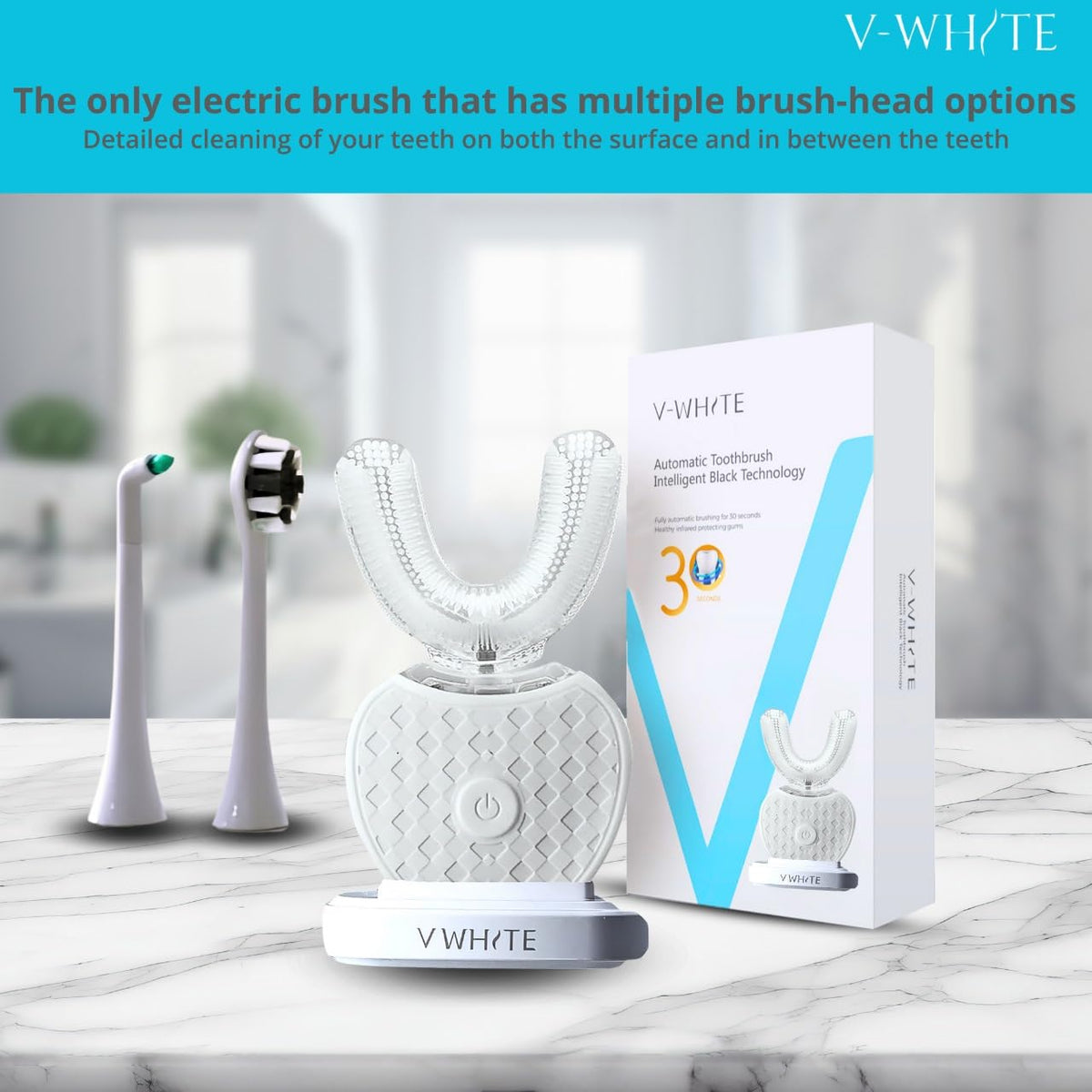 V WHITE Ultrasonic U Shaped Auto Brush for Adults - V-WHITE Official Imagery - 6