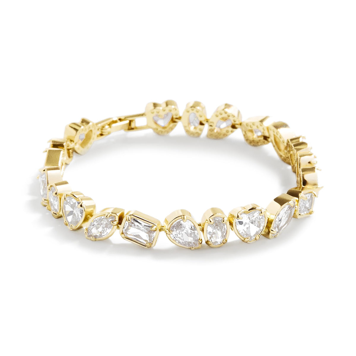 Pearich 14K Gold Filled Tennis Bracelet, Multi Shape Bracelet 6.5/7/7.5 In – Multi, 6.5