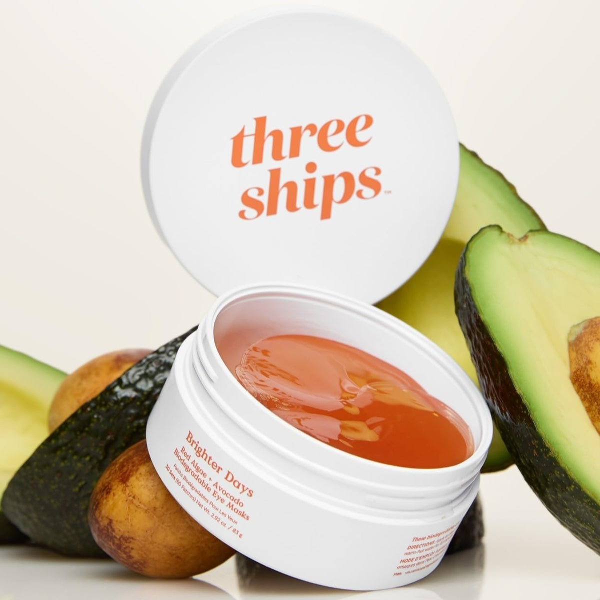 Three Ships - Brighter Days Red Algae + Avocado Eye Masks (30 Sets) – product photo (Masks)