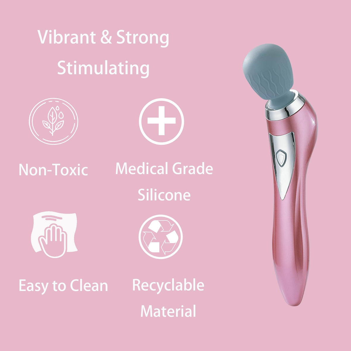 Asopal Personal Handheld Vibrating Massager-Cordless Full Body Massager, Electric Massager for Face Neck Back Shoulder W