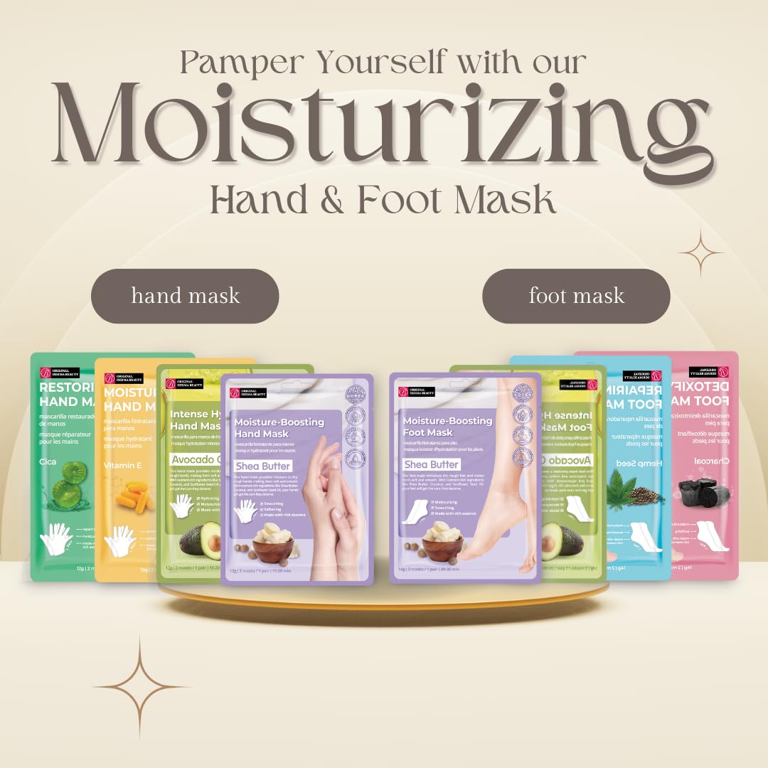 Innerest Original Derma Beauty Foot Mask 24 Pairs Moisture-Boosting Shea Butter Moisturizing Foot Mask Set Body Exfoliat