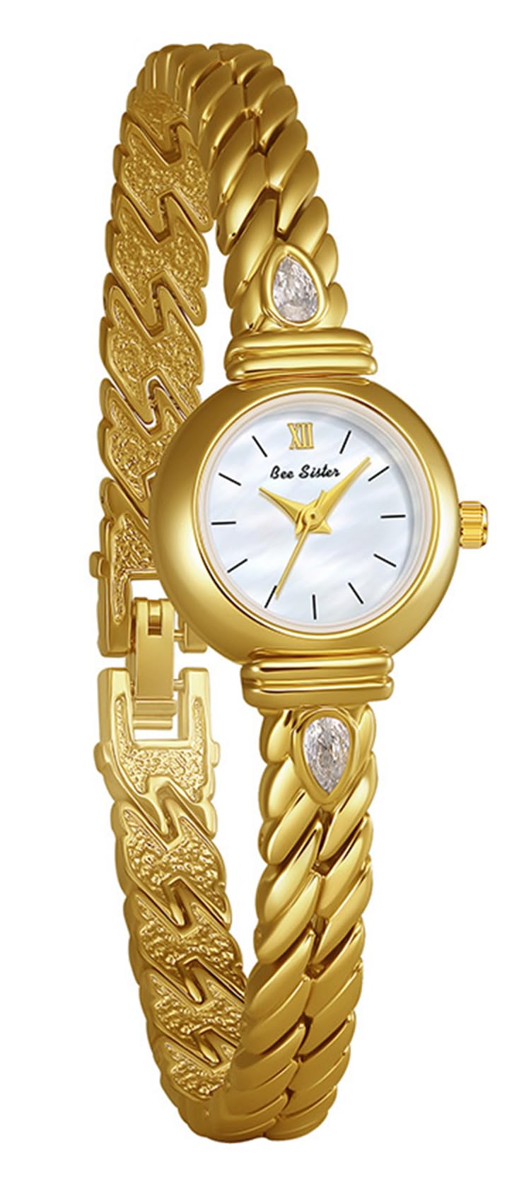 Gosasa Women’s Jewelry Bracelet Watch Petite Quartz Crystal Dress Watch – Silver