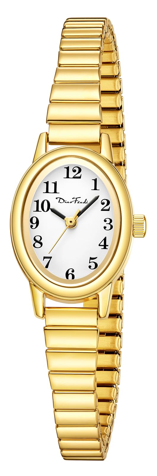 Diaofendi 3 Sizes (S/M/L) Small Gold Watches for Women - Fit 5"-8" Expansion Band, Valentine's Day Gifts for Mom