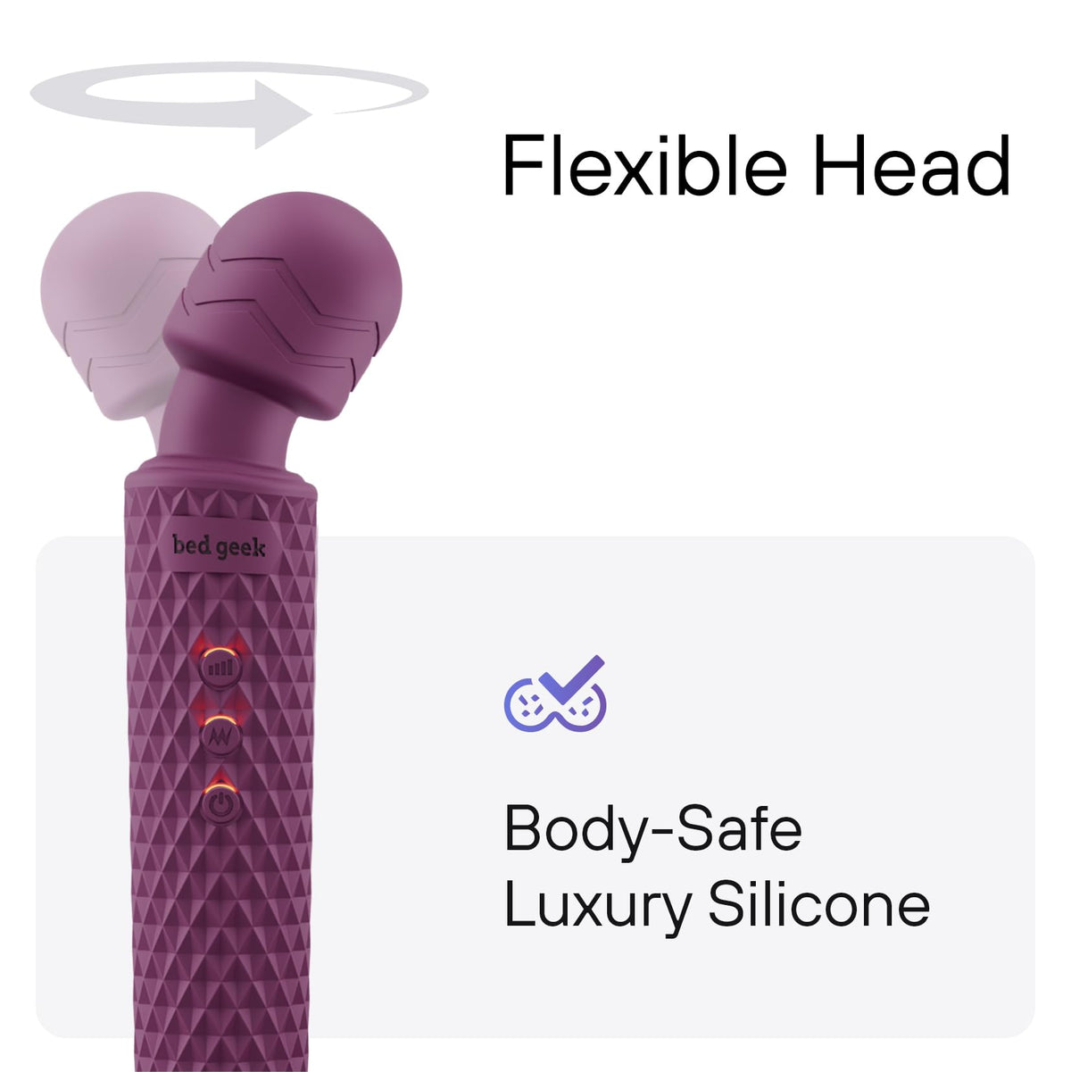 bed geek Handheld Personal Wand Massager Cordless Waterproof - bed geek Official Imagery - 5