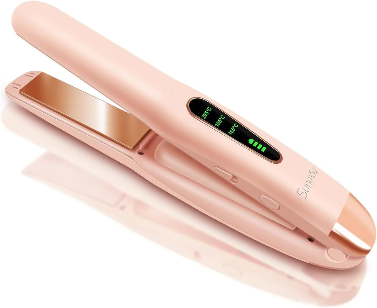 SUNMAY Cordless Hair Straightener, Titanium Portable Straightener for Travel, Dual Voltage Cordless Flat Iron Hair Strai