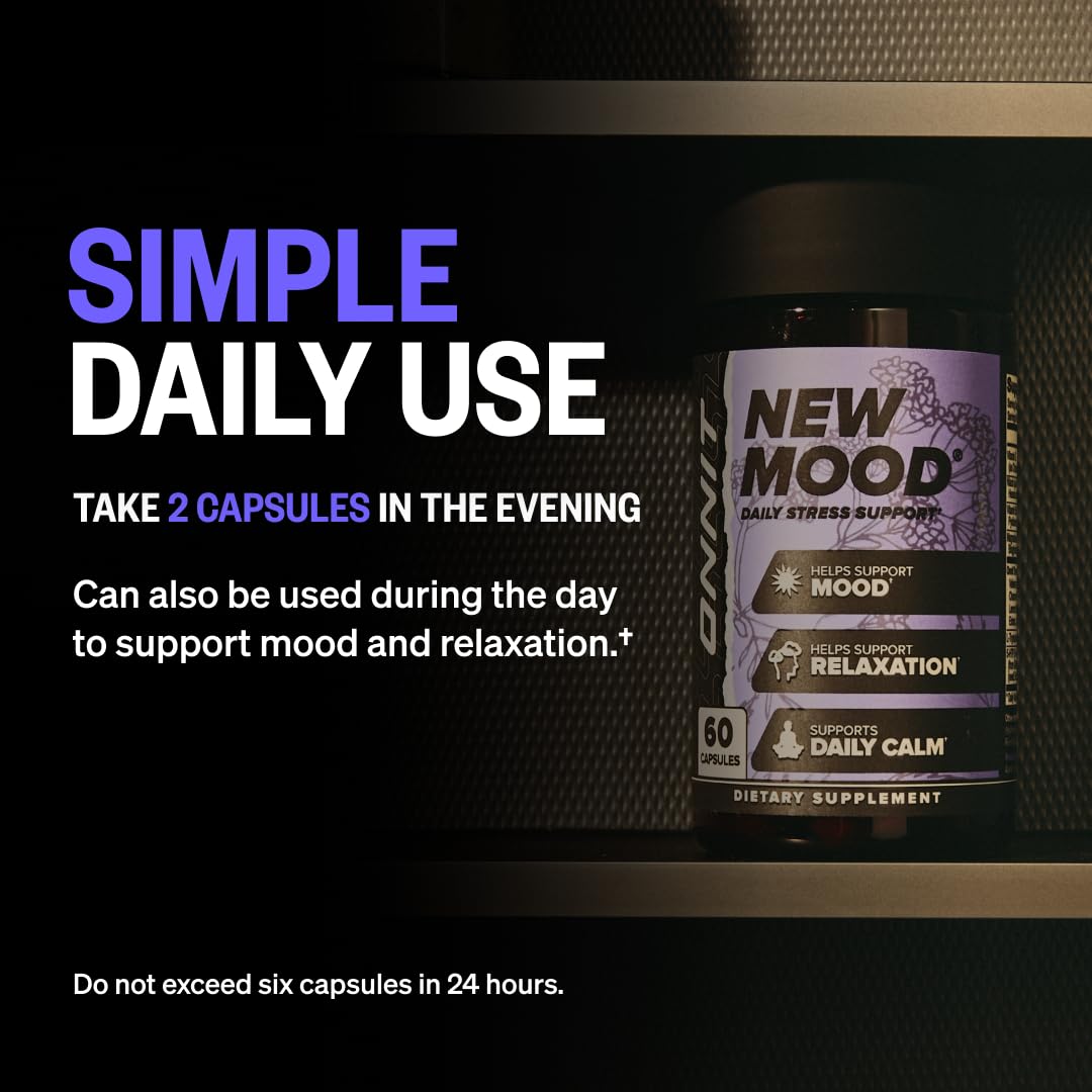 ONNIT New Mood Stress & Sleep Support Supplement with 5-HTP, 60 Count