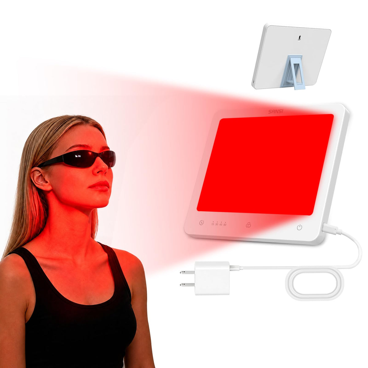 SANSI Red Light Therapy Panel for Face and Body (Desktop Model)