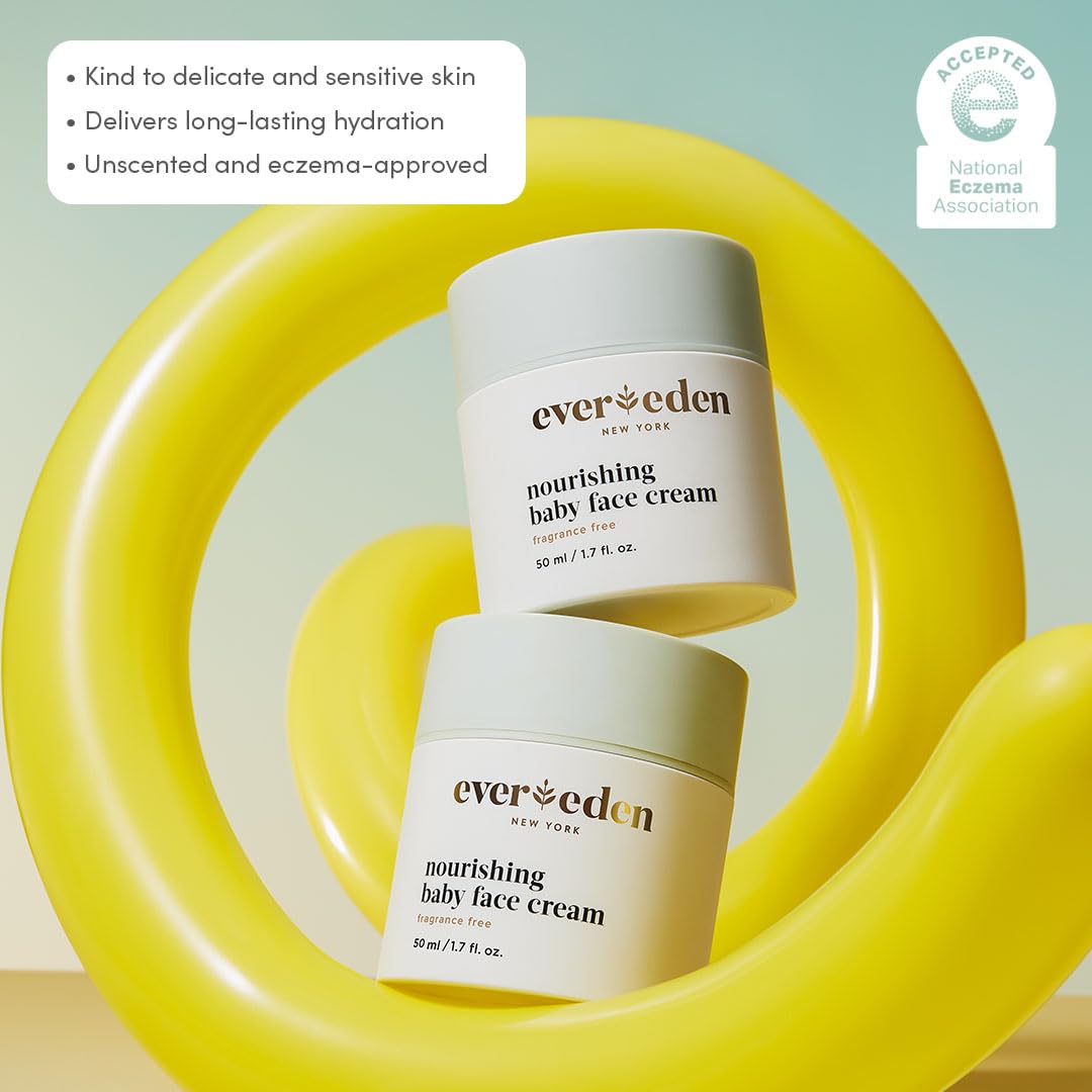 Evereden Baby Face Cream - Dermatologist-Tested Baby Face Lotion, 1.7 oz – packaging and label