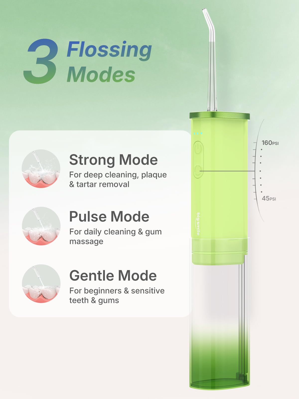 Mini Compact Water Flosser Portable Cordless Dental Pick - bigsmile Official Imagery - 6