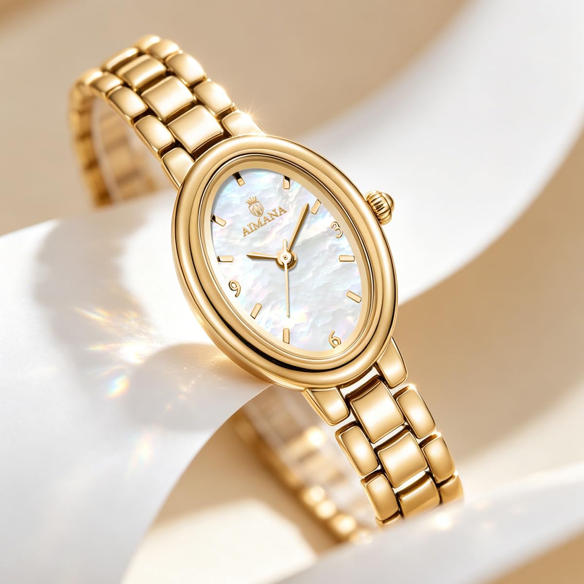 MASTOP Women’s Oval Bracelet Watch Stainless Steel Easy Read Dial – Multicolor