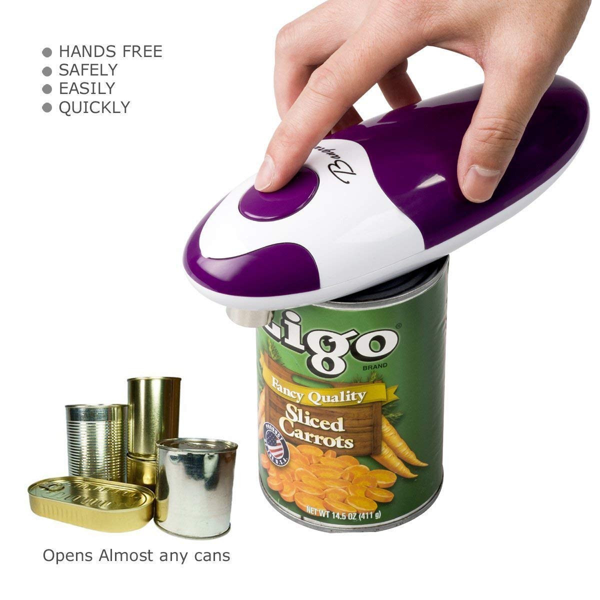 Kitchen Automatic Safety Cordless One Tin Opener&Bangrui Professional Electric Opener.One-touch switch .Smooth can edge.