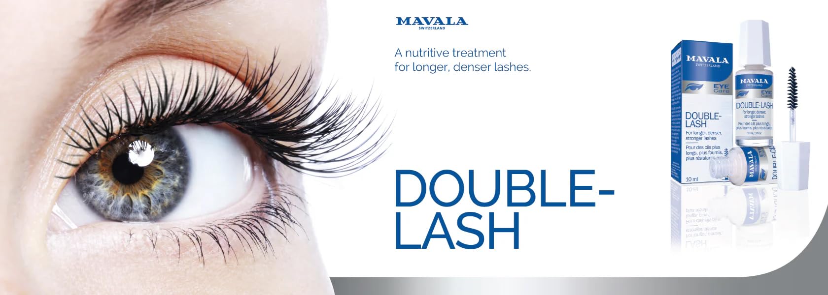 Mavala Double Lash Nutritive Eyelash Serum for the Appearance of Longer Lashes, Natural Looking, Denser Lashes + Eyebrows, 0.3 Ounce Bottle (1 Pack)