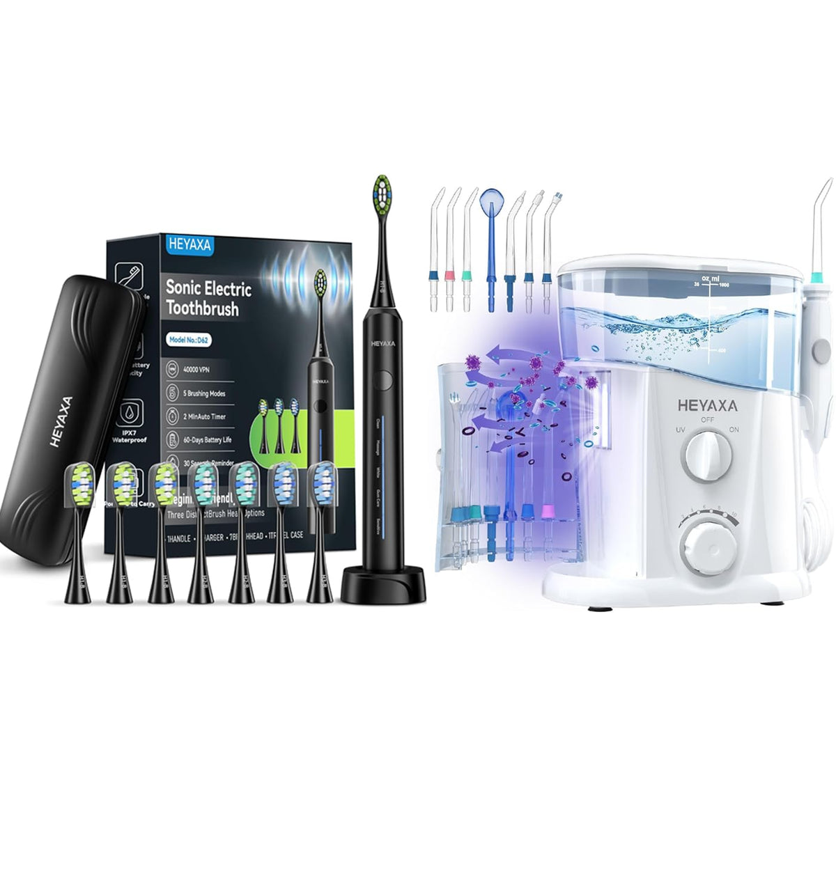 HEYAXA Sonic Electric Toothbrush 1000ML Large Capacity - HEYAXA Official Imagery - 2