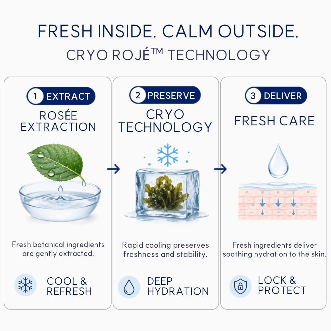 ONEOHOH BADAFULL Cryo Roje Cooling Face Serum for Sensitive Skin, Hydrating Serum with Ceramide NP, Seaweed Extract, Lig