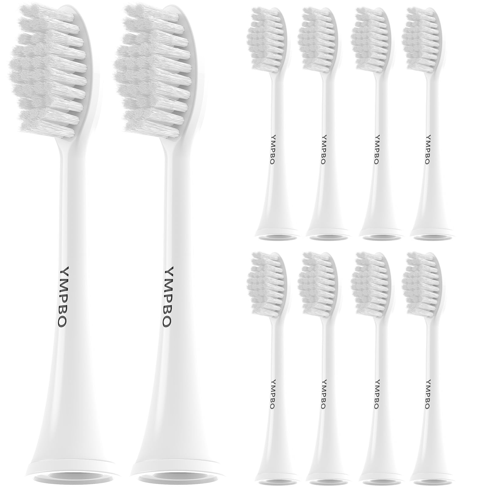 YMPBO replacement toothbrush heads for TAO Clean electric toothbrush, 10-pack with soft bristles and easy attachment.