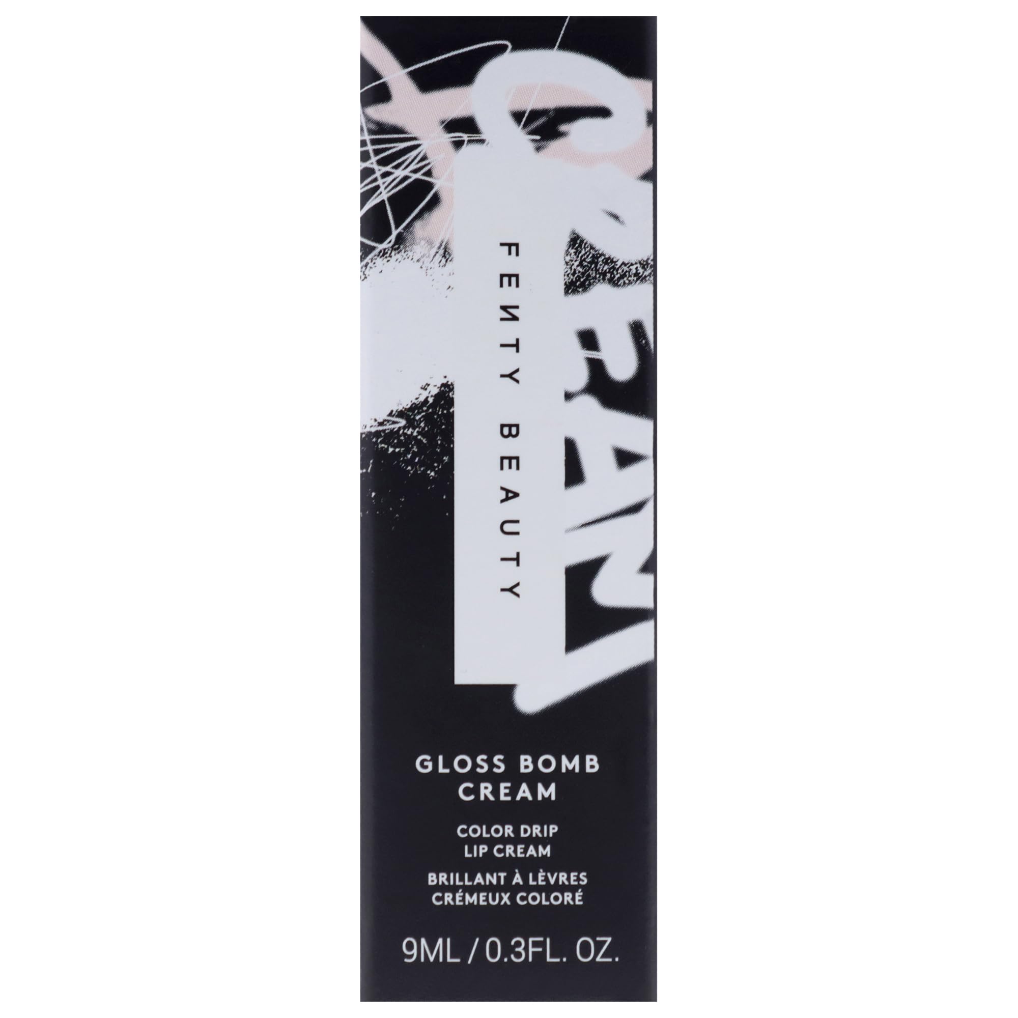 Fenty Beauty Gloss Bomb Cream Lip Color in Mauve Wives, 0.3 oz, showing the creamy mauve lipstick tube and color swatch.